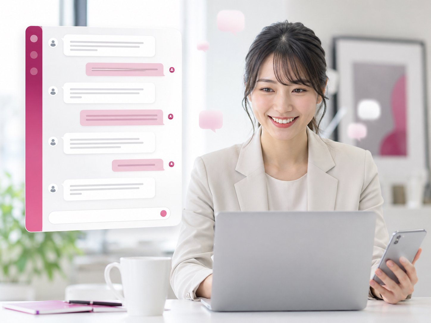 Chatwork無制限サポートで伴走するイメージ